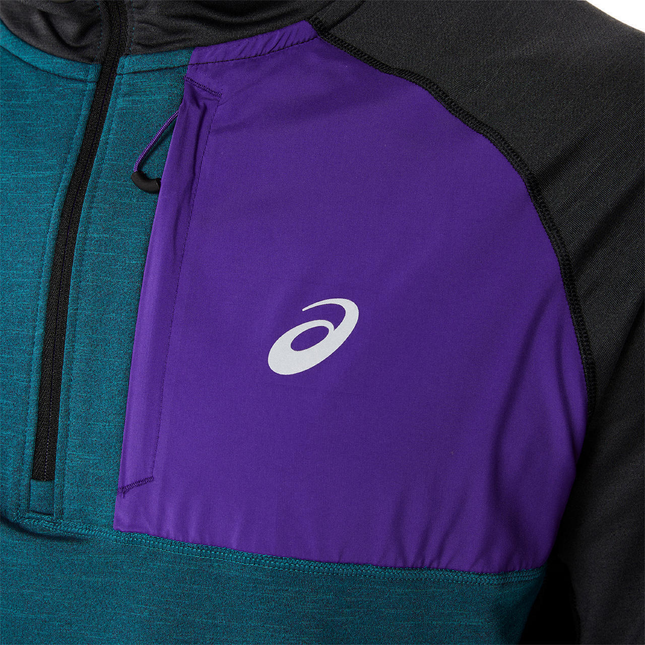 Asics Felpa con Mezza Zip Winter Run Ls Hoodie Uomo Verde