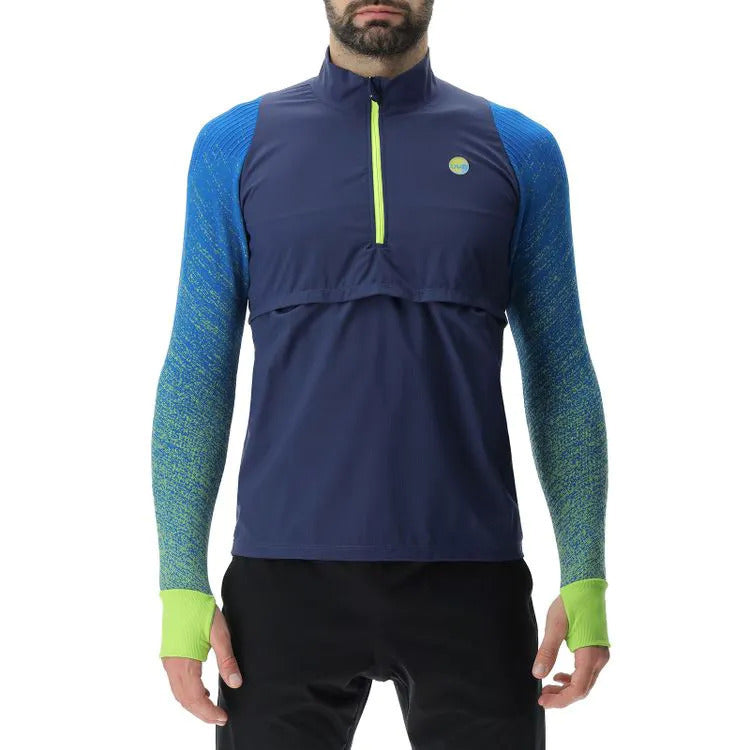 Uyn Running Exceleration Wind Maglia a Manica Lunghe Da Uomo Mezza Zip