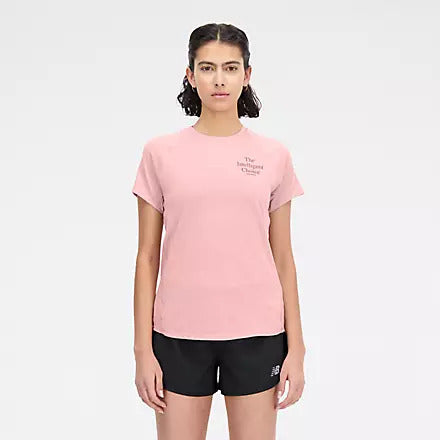 New Balance T-Shirt Printed Impact Run Short Sleeve Donna
