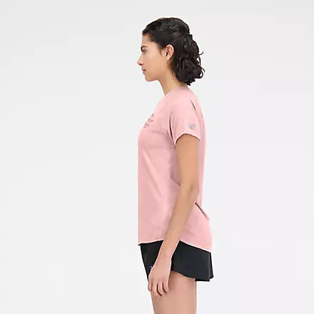 New Balance T-Shirt Printed Impact Run Short Sleeve Donna