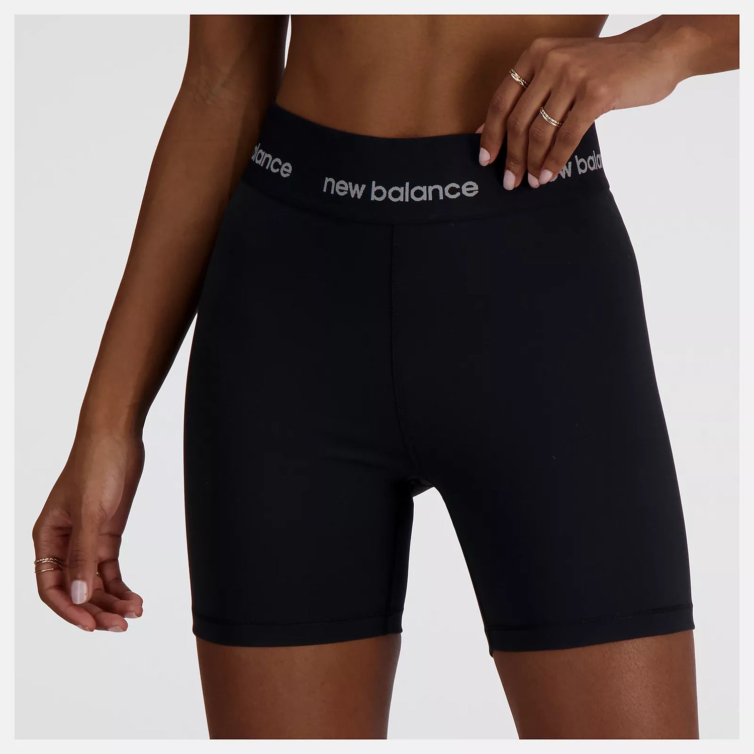 New Balance Pantaloncino Corto Sleek High Rise Sport Short 5" Donna Nero