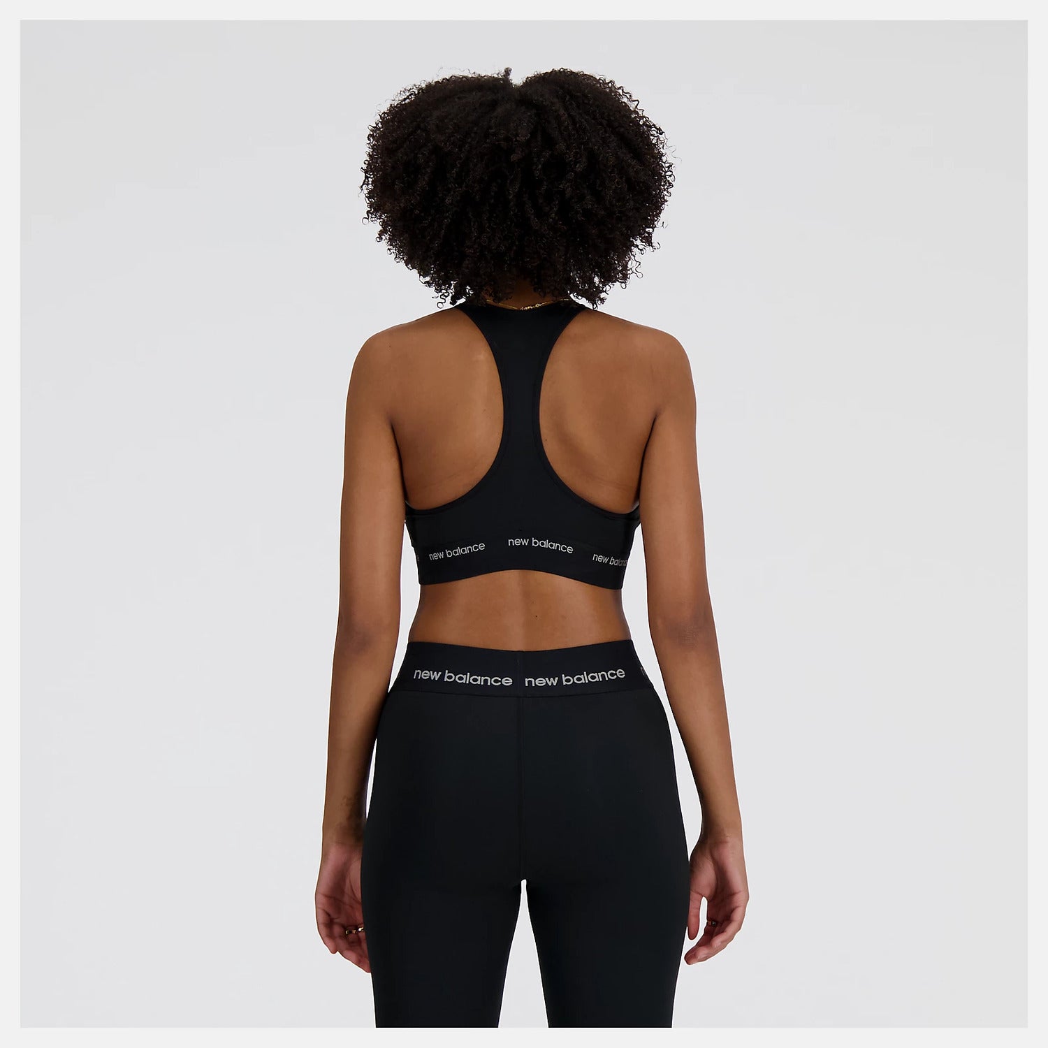 New Balance Top Bra Sleek Medium Support Sports Donna Black