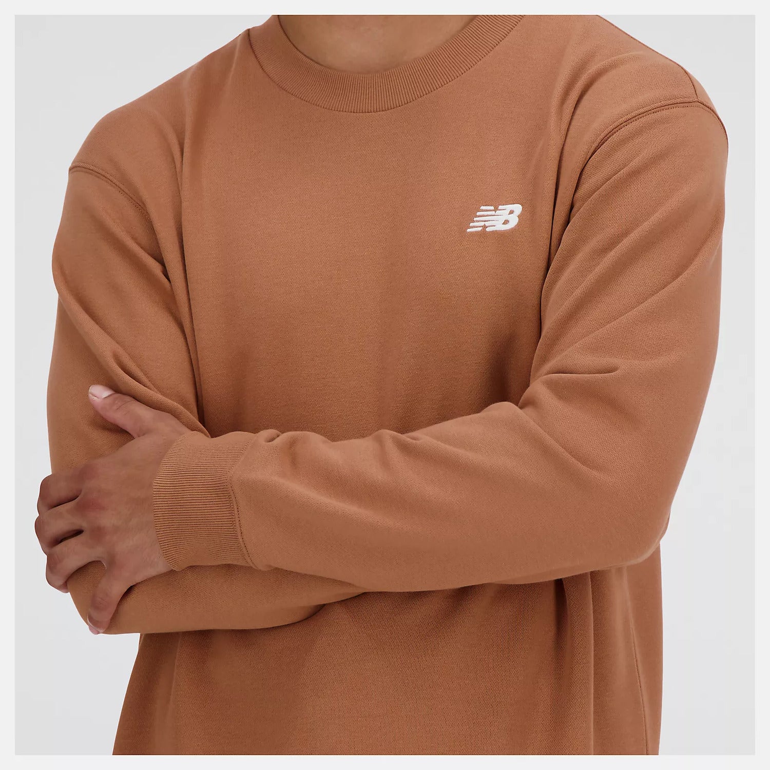New Balance Felpa Girocollo Sport Essentials French Terry Crew Uomo Walnut