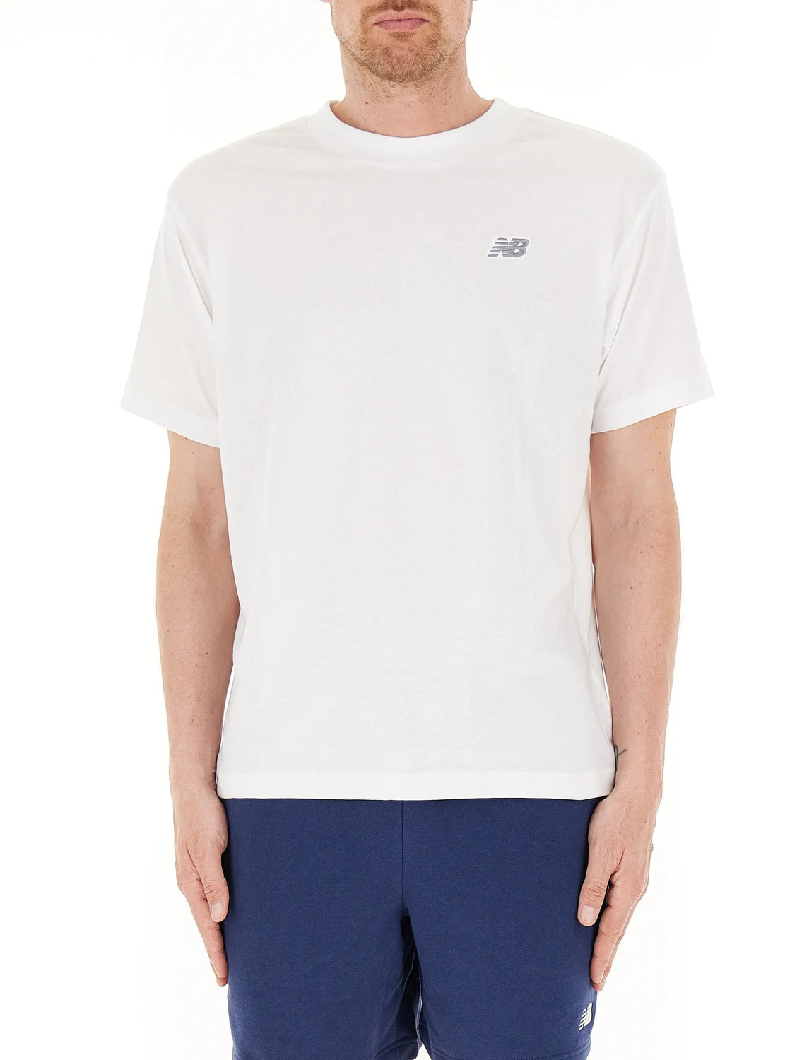 New Balance T-Shirt Girocollo Small Logo Uomo White