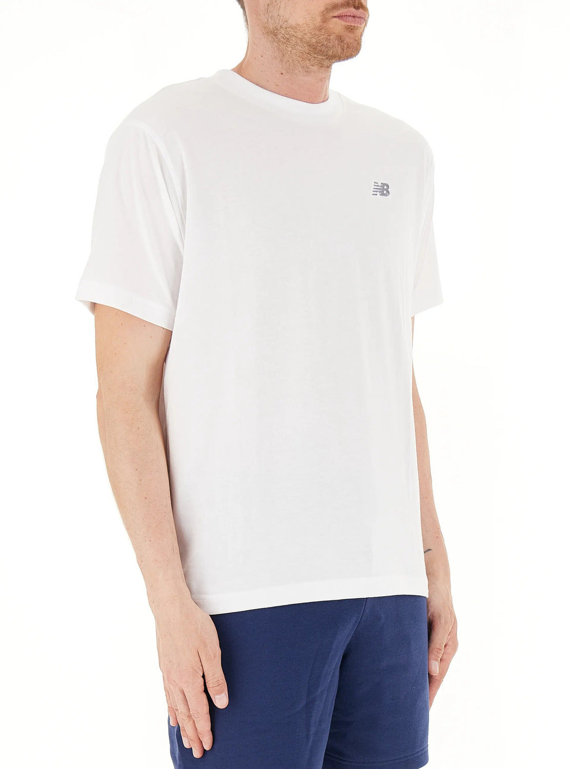 New Balance T-Shirt Girocollo Small Logo Uomo White