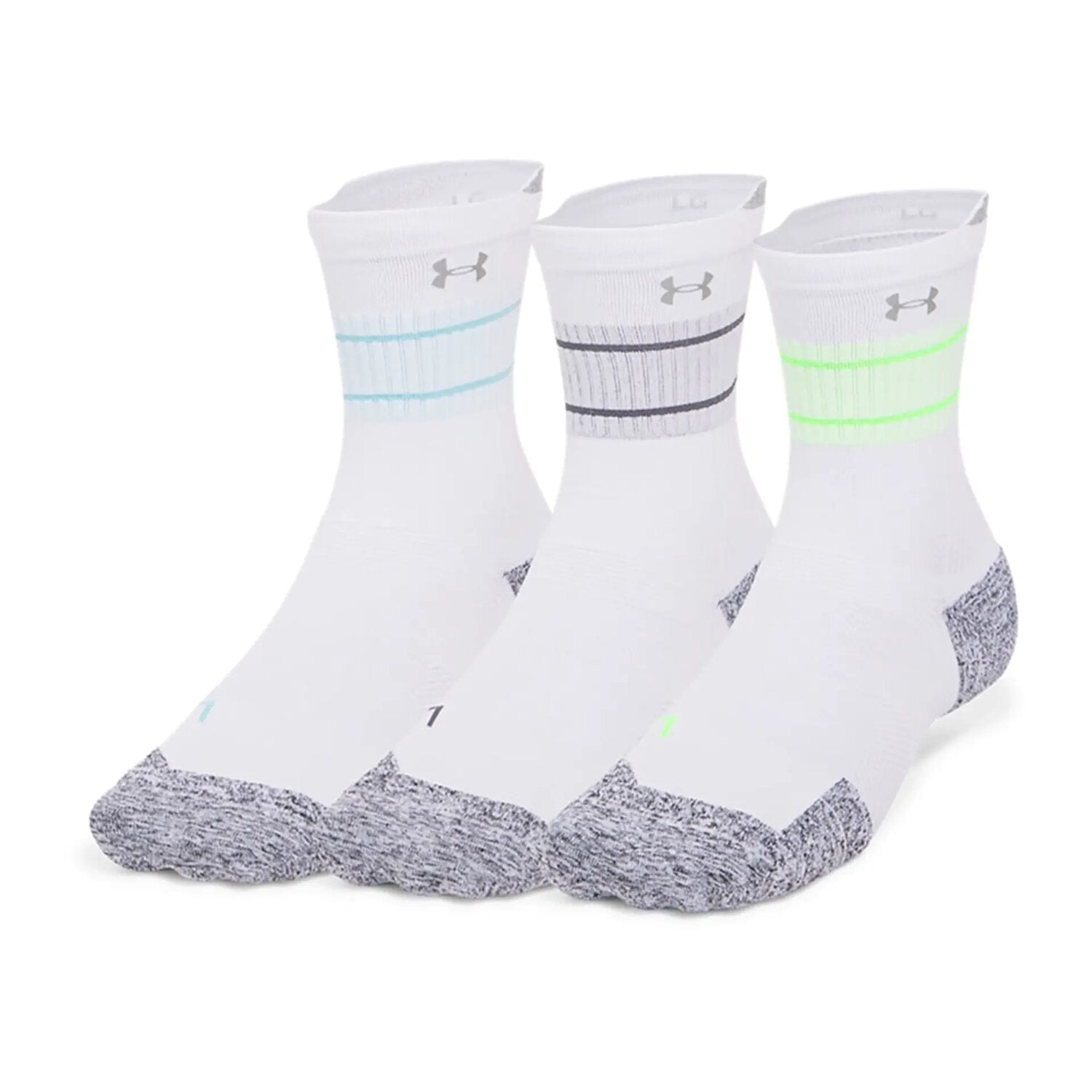 UA AD RUN CUSHION 3PK CREW