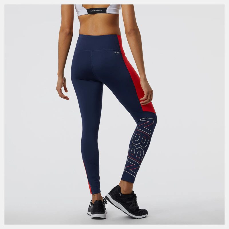 New Balance Leggins Accelerate Pacer 7/8 Tight Donna Natural Indigo