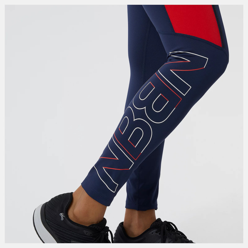 New Balance Leggins Accelerate Pacer 7/8 Tight Donna Natural Indigo