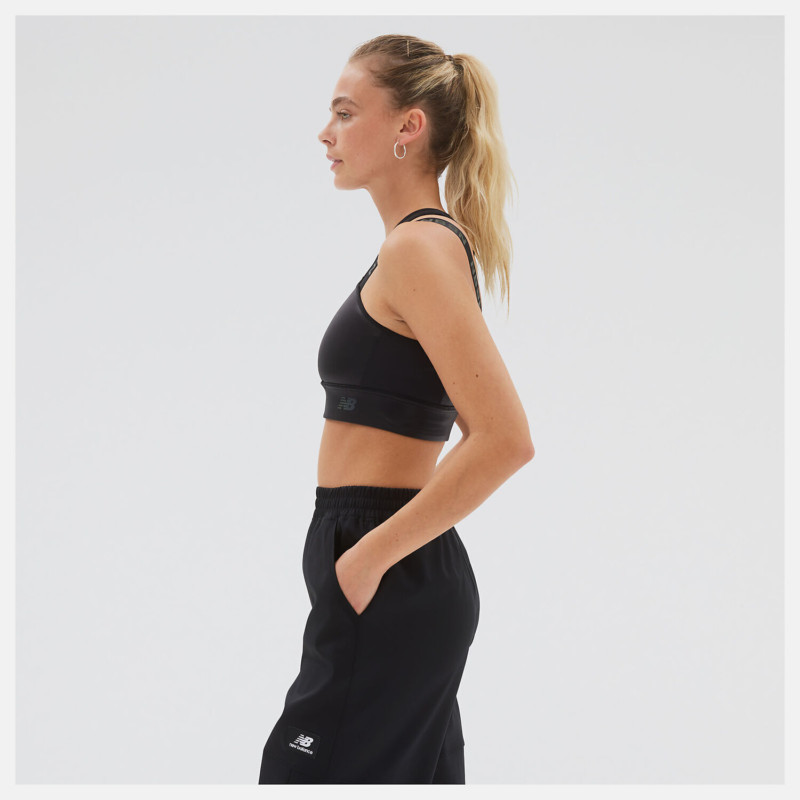 New Balance Top Q Speed Shape Shield Crop Bra Donna Nero