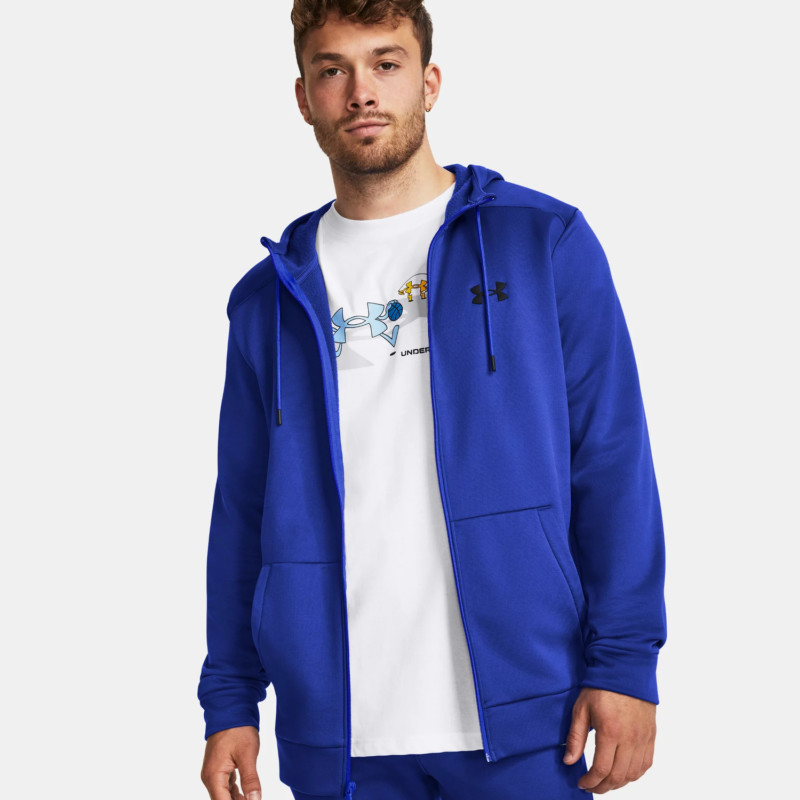 Under Armour Felpa Cappuccio Fleece Aperta Zip Uomo