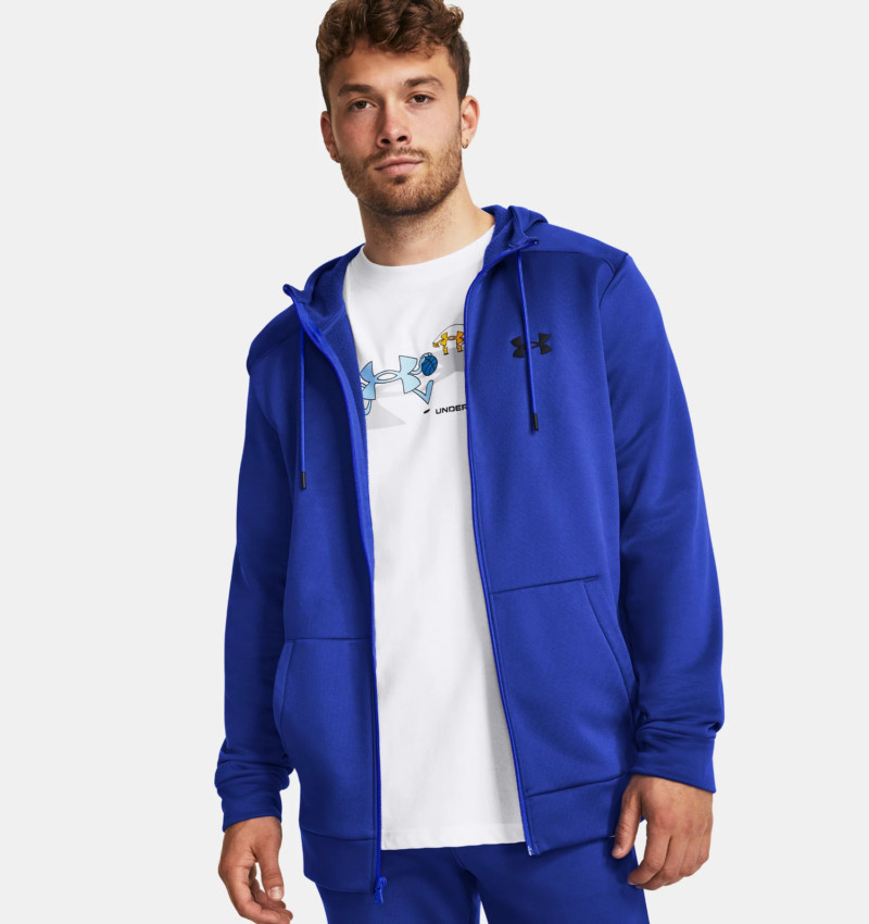 Under Armour Felpa Cappuccio Fleece Aperta Zip Uomo