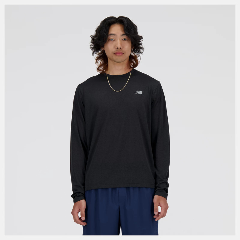 New Balance T-Shirt Manica Lunga Athletics Run Long Sleeve Nera