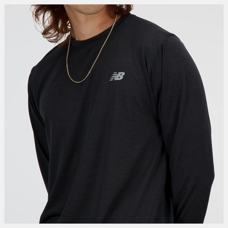 New Balance T-Shirt Manica Lunga Athletics Run Long Sleeve Nera