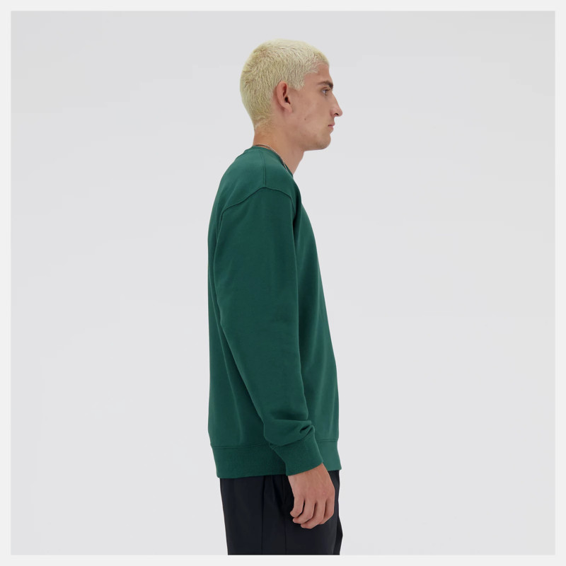 New Balance Felpa Girocollo Sport Essentials French Terry Crew Uomo Green