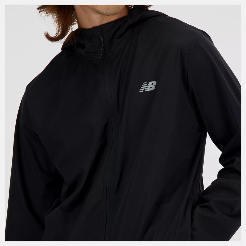 New Balance Giacca Impermeabile Athletics Water Defy Uomo Nero