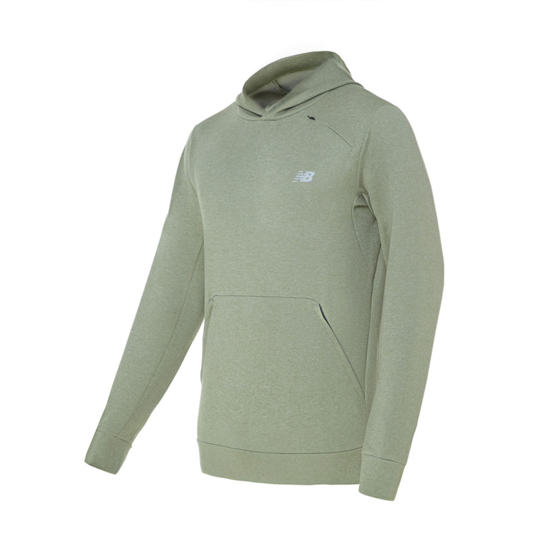 New Balance Felpa con Cappuccio Tech Knit Hoodie Uomo Dark Olivine