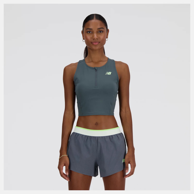 New Balance Top Sleek Race Day Fitted Donna Graphite