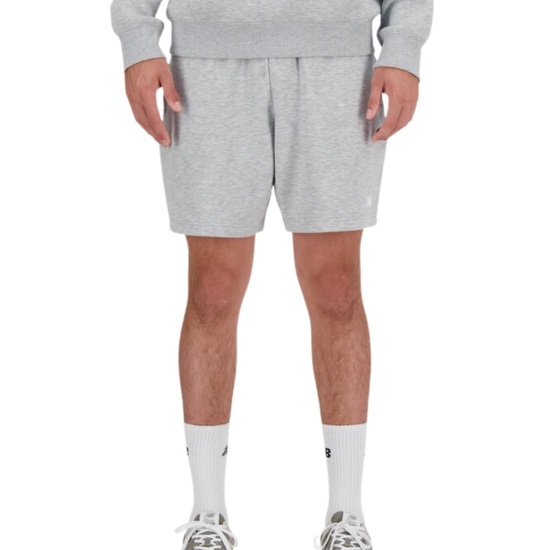 New Balance Pantaloni Corti French Terry Short Uomo Grey
