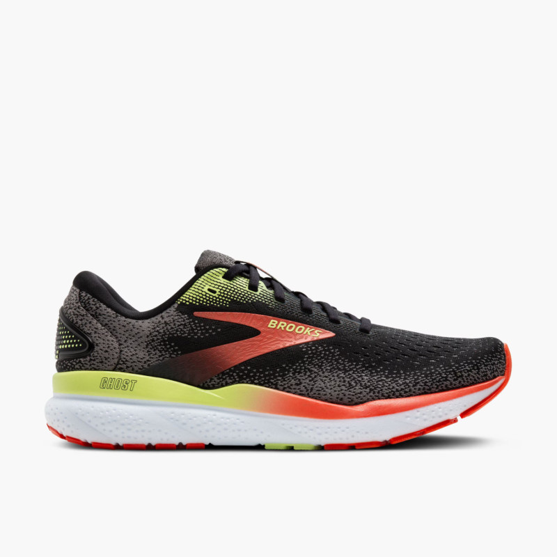 Brooks Scarpa da Running Ghost 16 Uomo Black Mandarin Red Green
