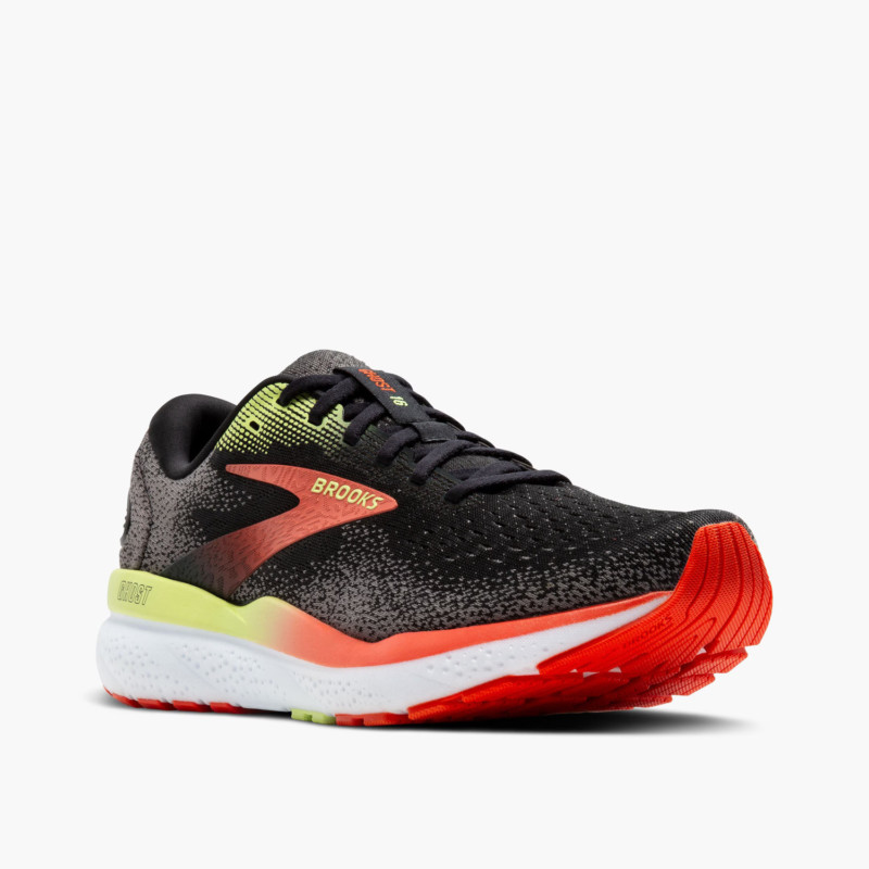 Brooks Scarpa da Running Ghost 16 Uomo Black Mandarin Red Green