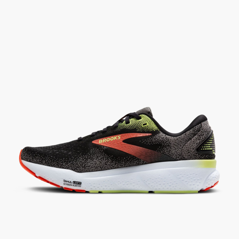 Brooks Scarpa da Running Ghost 16 Uomo Black Mandarin Red Green